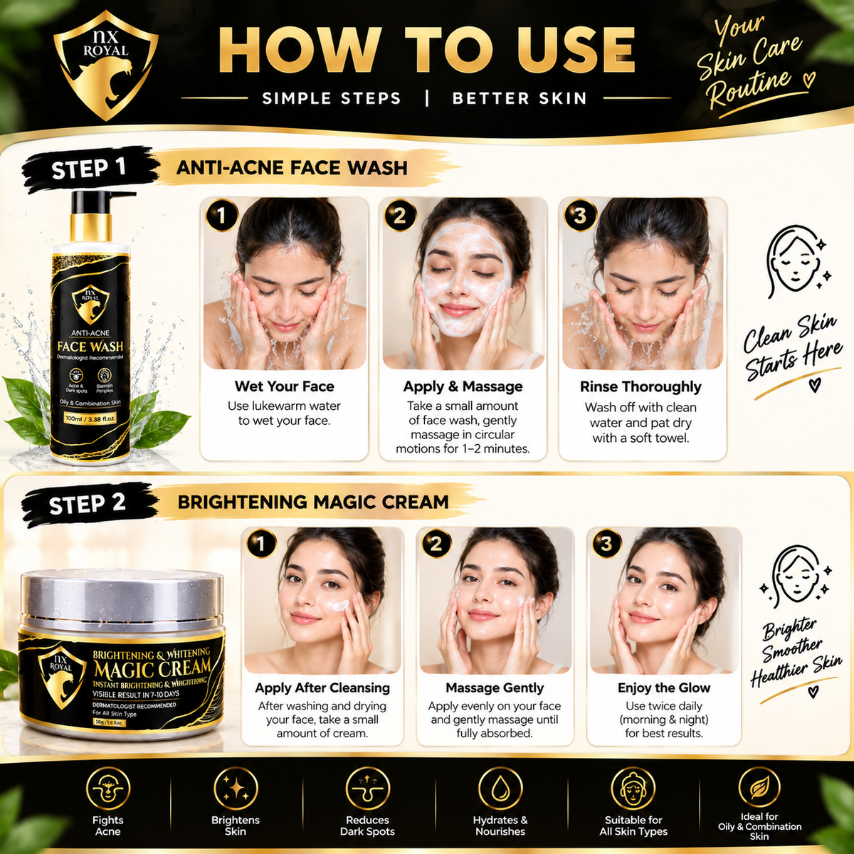 NX ROYAL ANTI ACNE & MAGIC CREAM COMBO