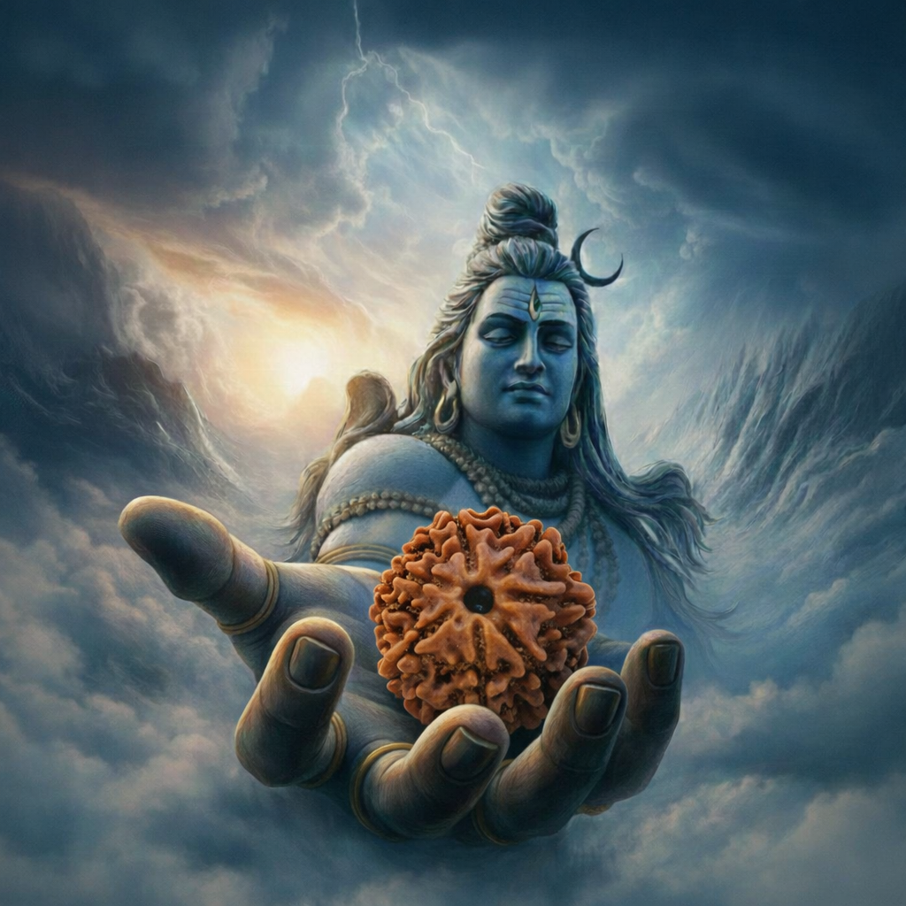 7 Mukha Shiv Rudraksha – Branch Intact (Nepal Origin)