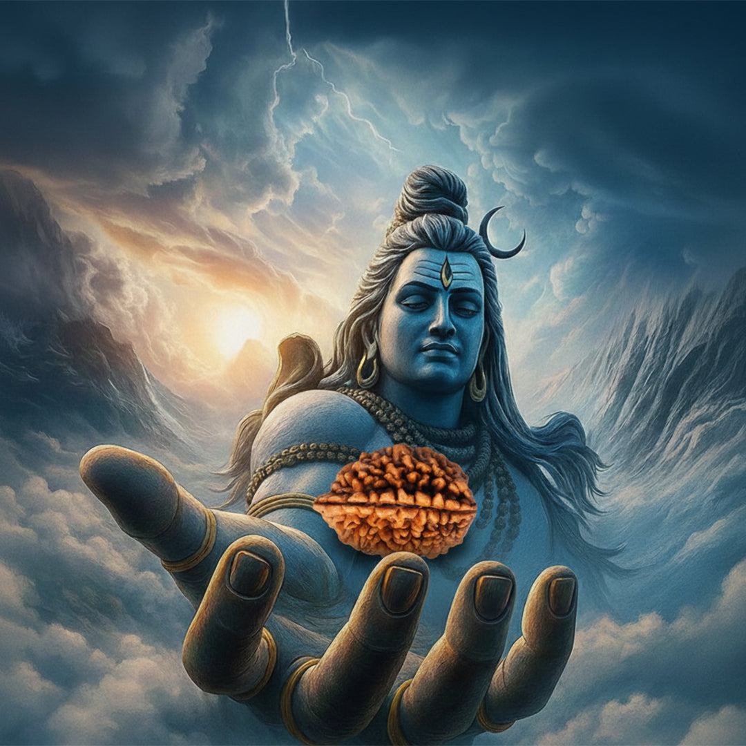 2 Mukha Shiv Rudraksha – Branch Intact (Nepal Origin)