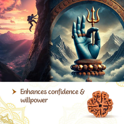 4 Mukha Shiv Rudraksha – Branch Intact (Nepal Origin)