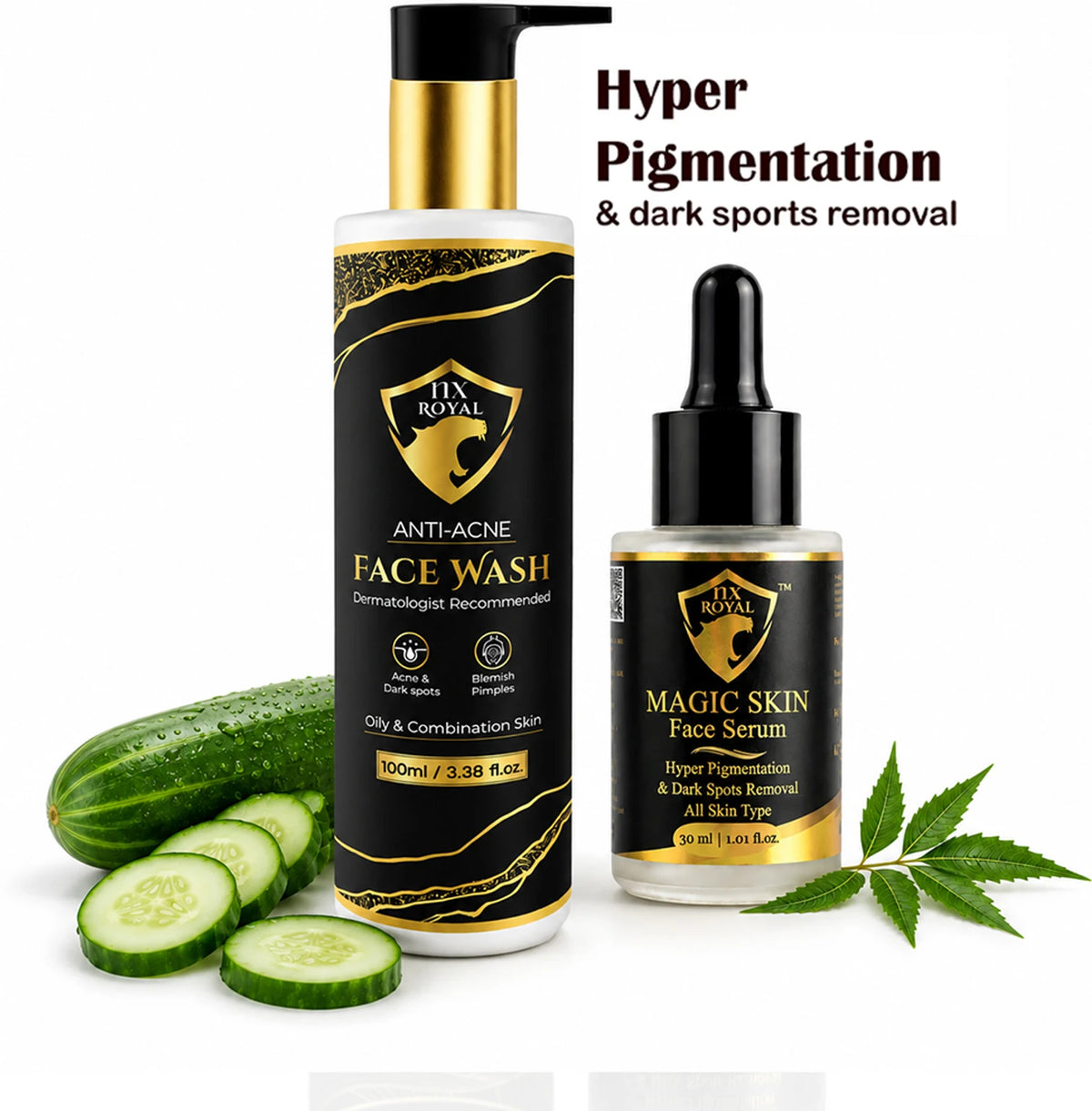 NX Royal Anti Acne Facewash & Magic Skin Serum Combo